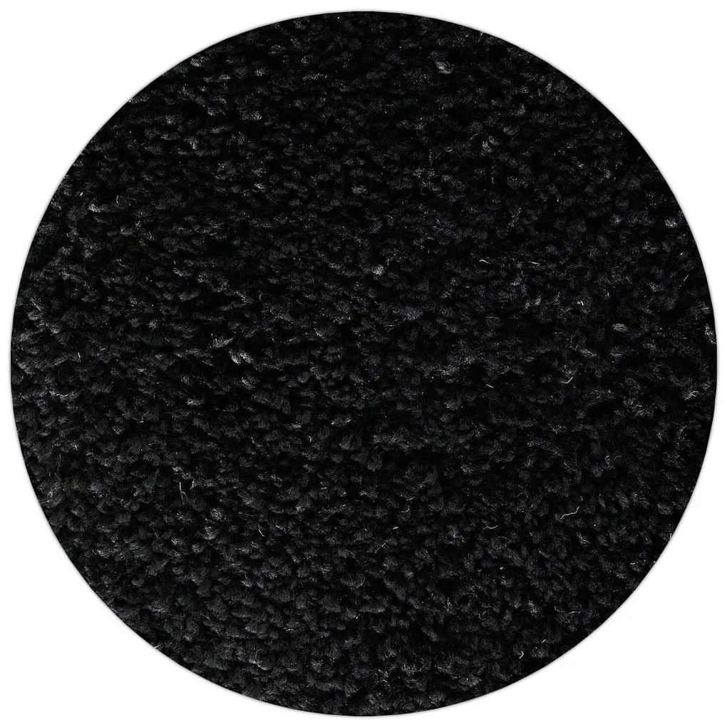 Dywan shaggy Best czarny 200 cm x 200 cm koło