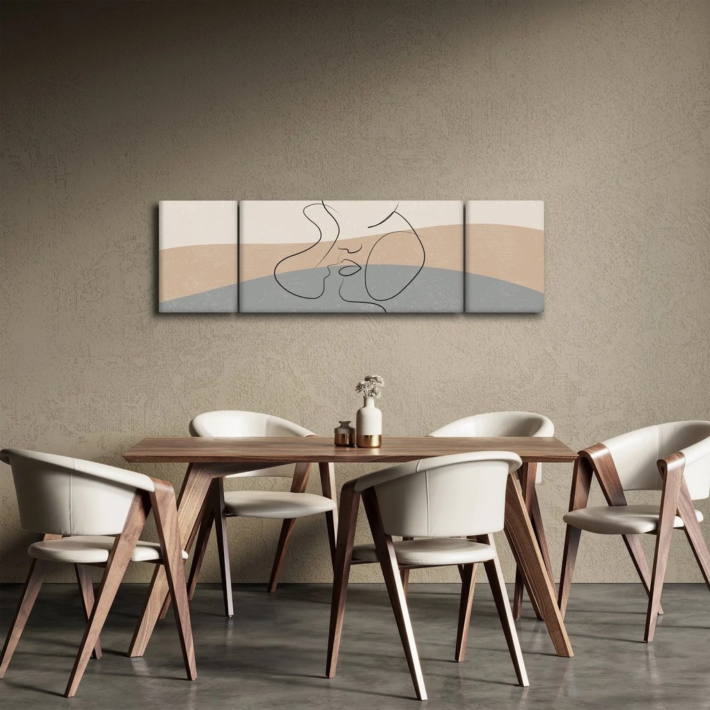 Obraz - Line art kiss (170x50 cm)