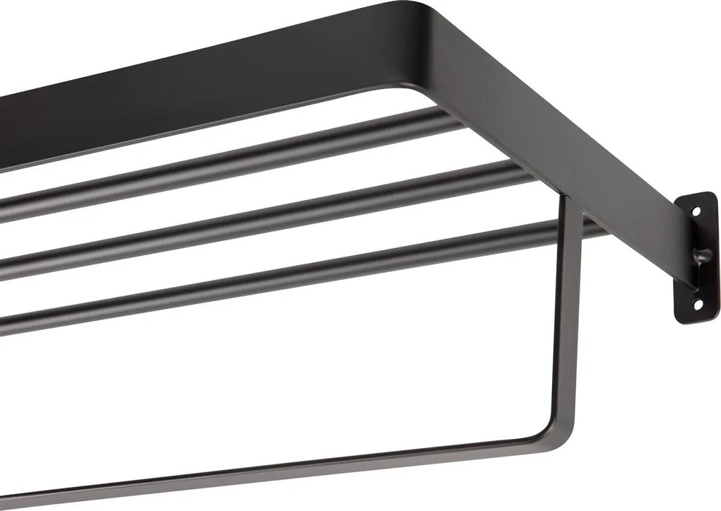 Wieszak ścienny na ręczniki HANDY 60x22 cm, czarny