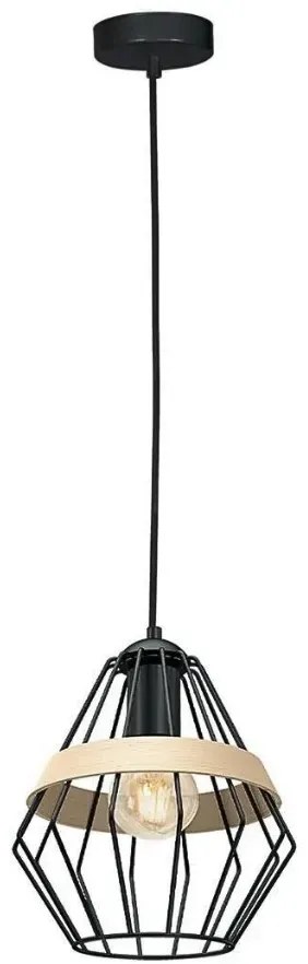Loftowa lampa wisząca czarna - K549-Emeli