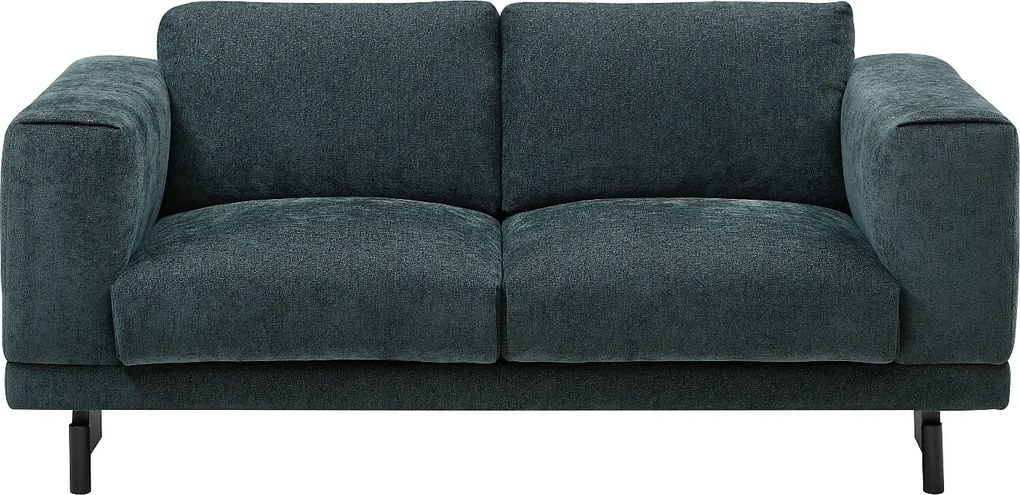 Kanapa  2-osobowa z zielonej tkaniny szenilowej DEMBOLA