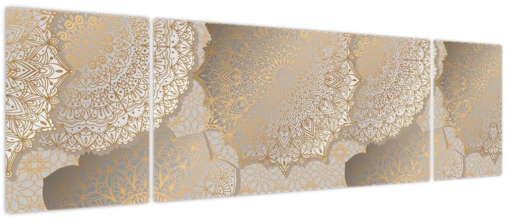 Obraz - Mandale w złotych odcieniach (170x50 cm)