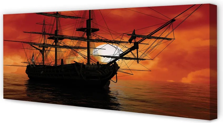 Obraz drukowany na płótnie Statek w Pełnym Słońcu