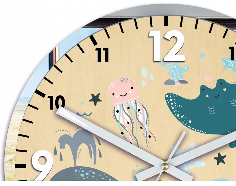 Zegar ścienny cichy do pokoju dziecięcego drewniany nowoczesny dekoracyjny