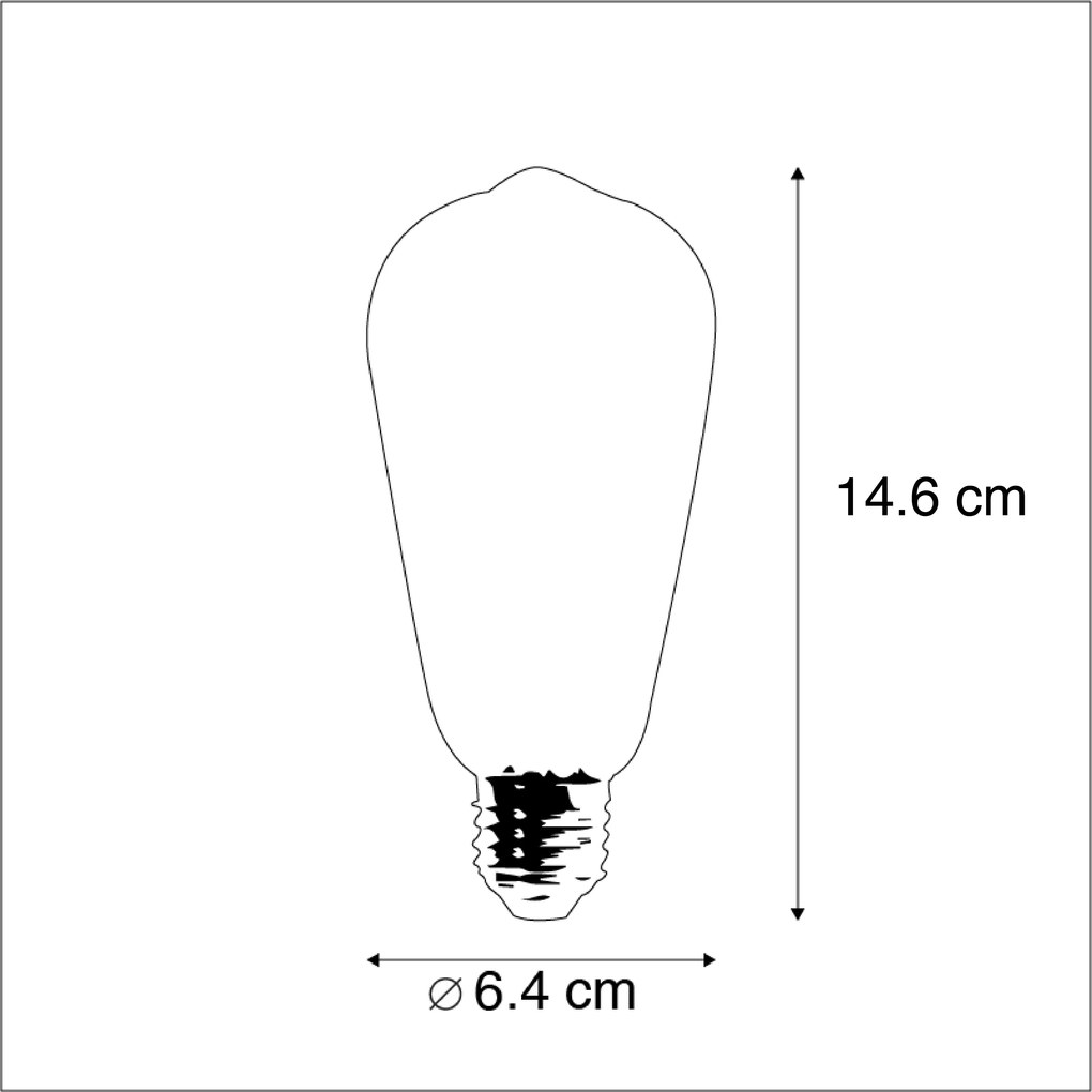 Zestaw 3 żarówek LED E27 z możliwością ściemniania ST64 Goldline 5W 380lm 2200K