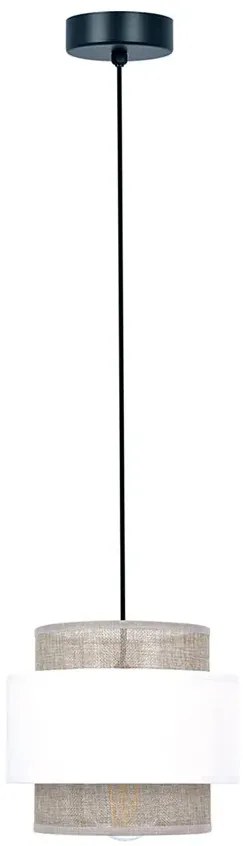 Biało-beżowa lampa wisząca abażurowa boho - A518 K0-C64