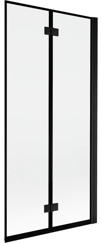 Mexen Mist parawan nawannowy 2-skrzydłowy prawy 90 x 150 cm, czarna ramka, czarny - 8A9-090-002-70-70-P