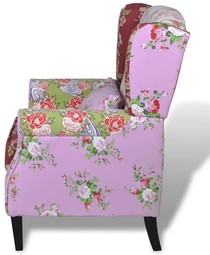 Patchworkowy fotel uszak H4-W61