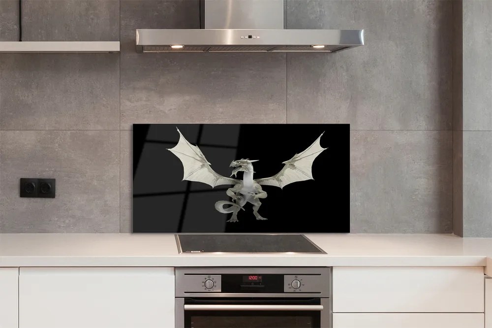 Panel Kuchenny Szklany Legendarny Biały Smok