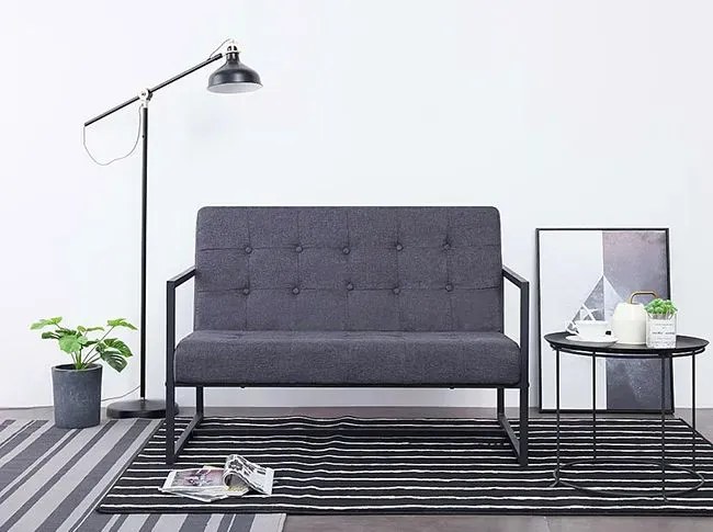 Dwuosobowa grafitowa sofa - Aparro