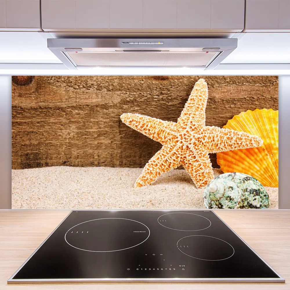 Szkło Dekoracyjne do Kuchni Skarby Morza Na Piasku