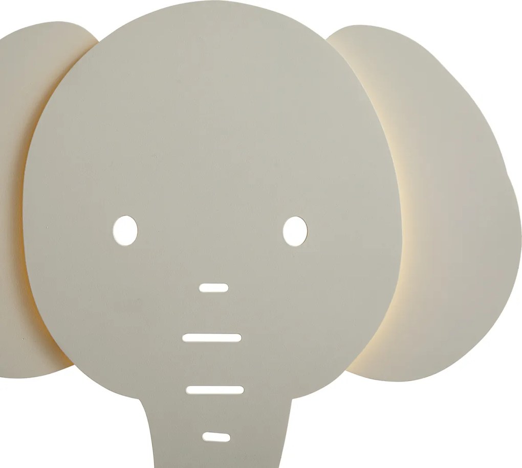 Dziecięca lampa ścienna beżowa z LED z 3-stopniowym ściemnianiem - Ellie the Elephant