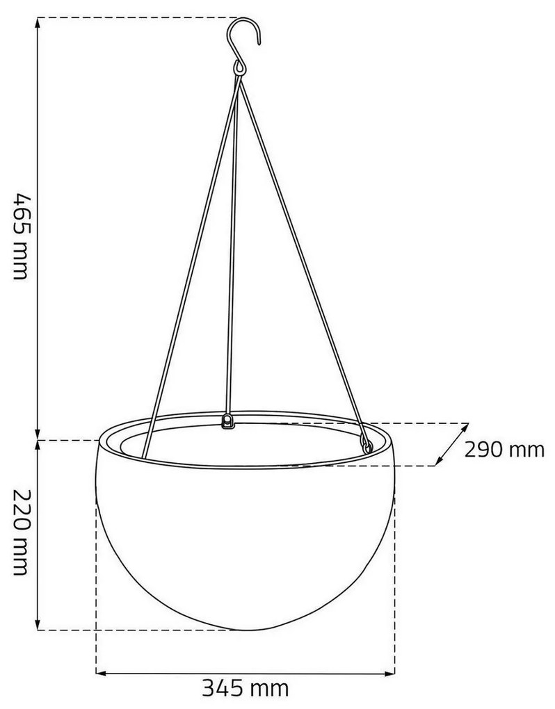 Keter Doniczka wisząca Sphere mocca, śr. 35 cm