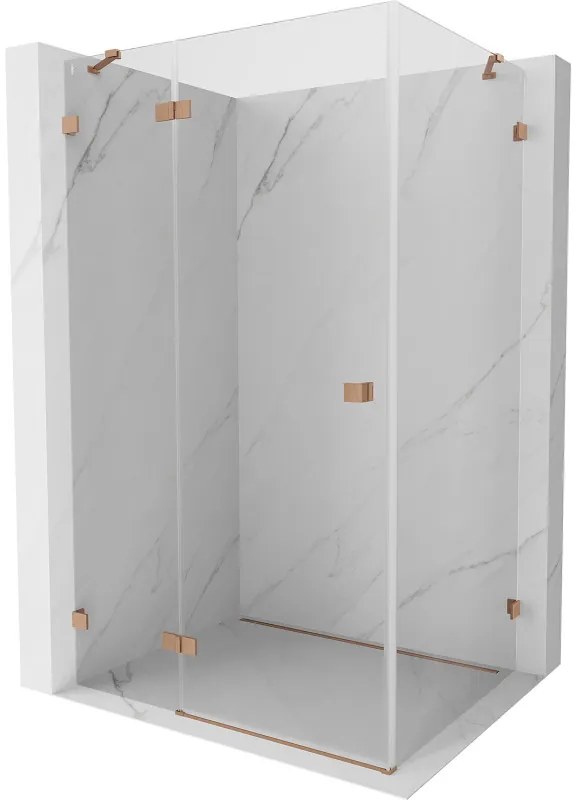 Mexen Lunar kabina prysznicowa uchylna lewa 100 x 90 cm, transparent, miedź szczotkowana - 834-100-090-65-00-L