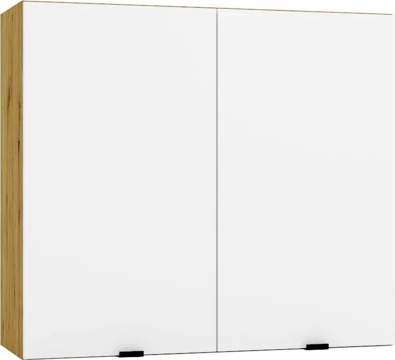 Dwudrzwiowa szafka kuchenna górna 80 cm biały + dąb artisan G7-M92