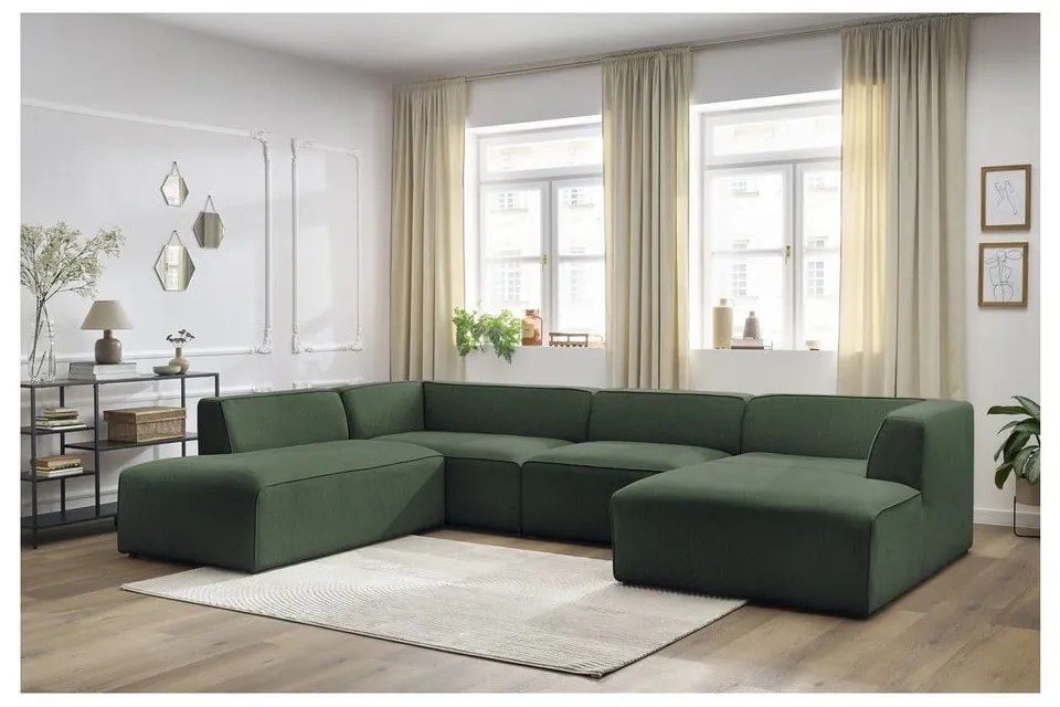 Zielony narożnik modułowy (lewostronny/w kształcie litery U) Megeve – Bobochic Paris