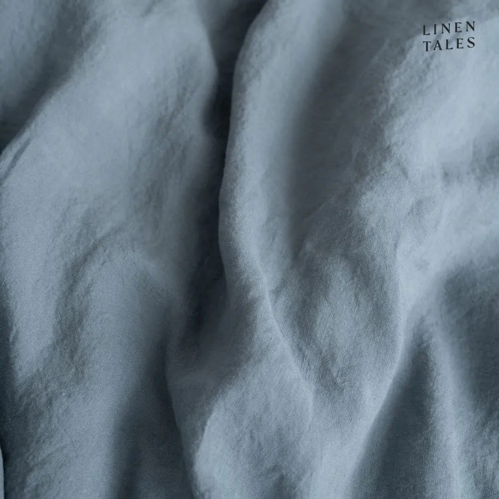 Jasnoniebieska lniana pościel dwuosobowa 200x200 cm – Linen Tales