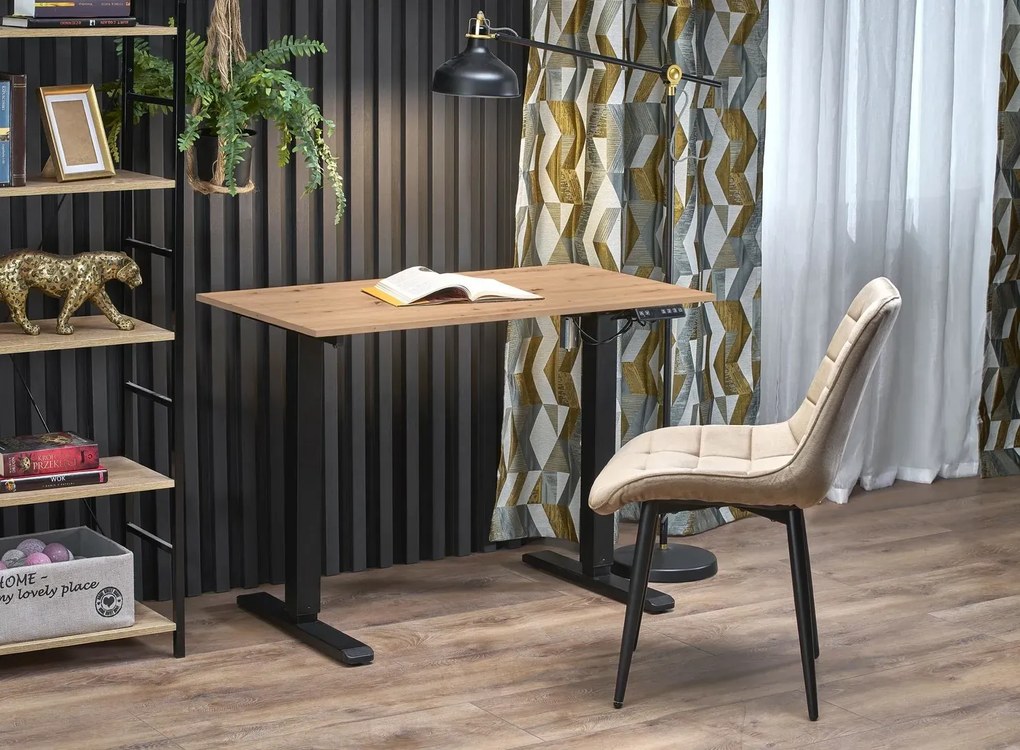 Biurko B53 czarne/dąb artisan z regulacją wysokości HALMAR