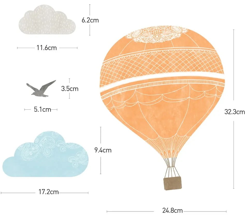 Zestaw naklejek Ambiance Montgolfier