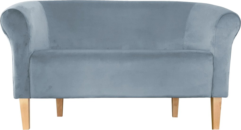 Sofa Milo tkanina Welur wygodna sofa tapicerowana do salonu i poczekalni : Kolor nogi - Drewno, Kolor tkaniny - VELVET - BL06, Typ tkaniny - Velvet, Wysokość nogi - 20 cm