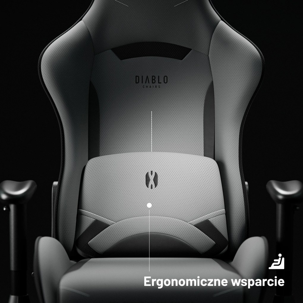 Fotel gamingowy materiałowy szary: Diablo X-Starter