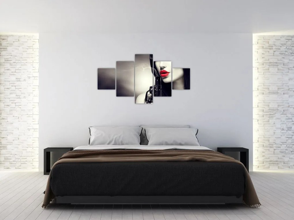 Obraz - Tajemnicza kobieta (125x70 cm)