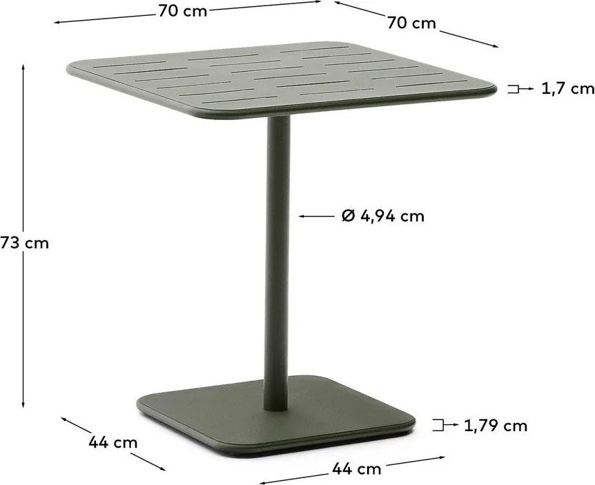 Stalowy stół ogrodowy 70x70 cm Brai – Kave Home
