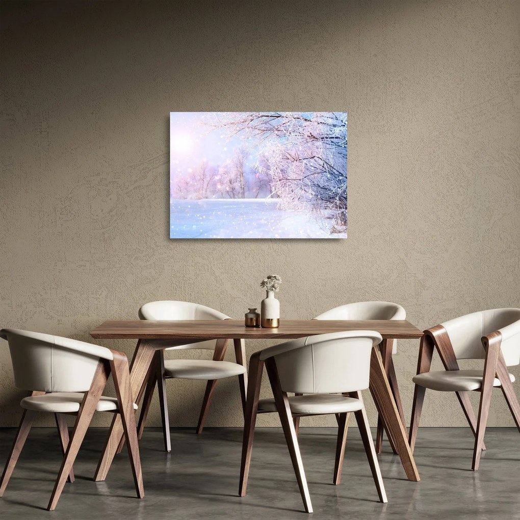 Obraz na szkle - Mroźna zima (70x50 cm)
