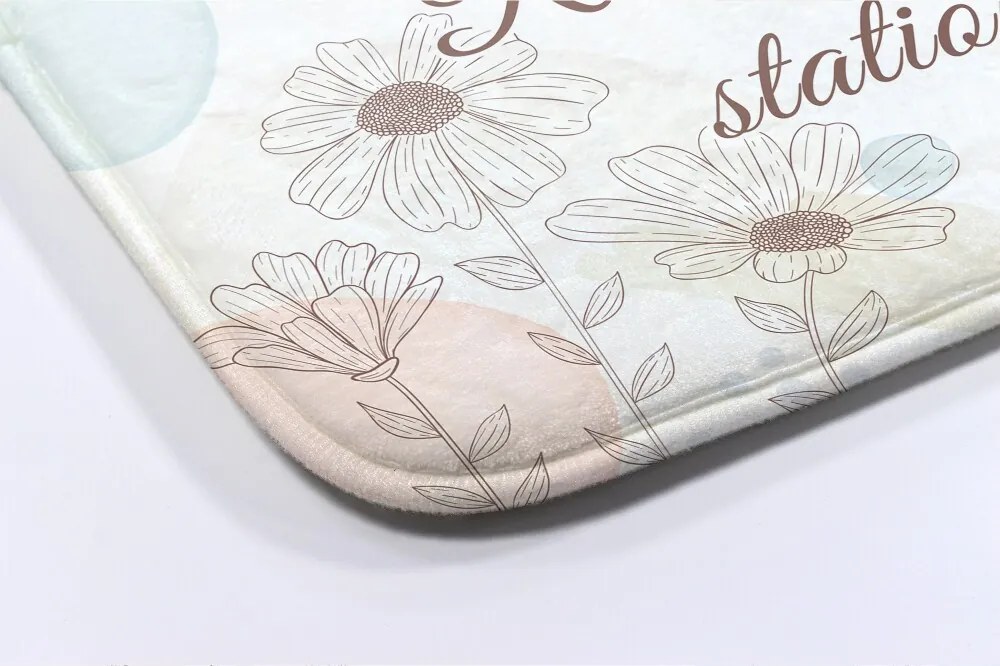 Dywanik do łazienki Dywanik do łazienki Line Art Kwiecisty