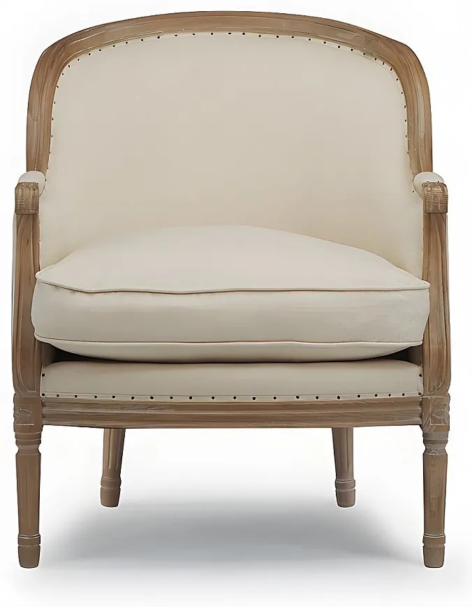 Fotel z lnu ALIENOR - Beż