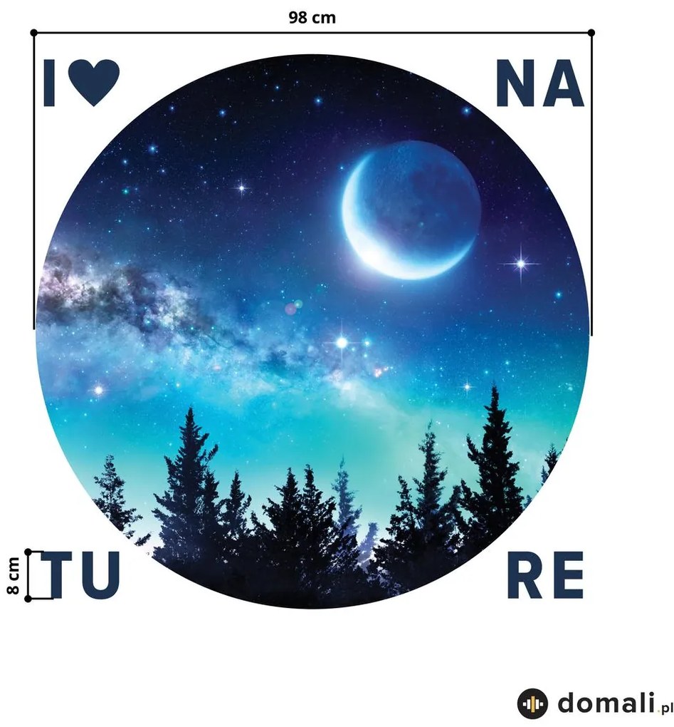 Naklejki na ścianę - Kosmiczny las z napisem
