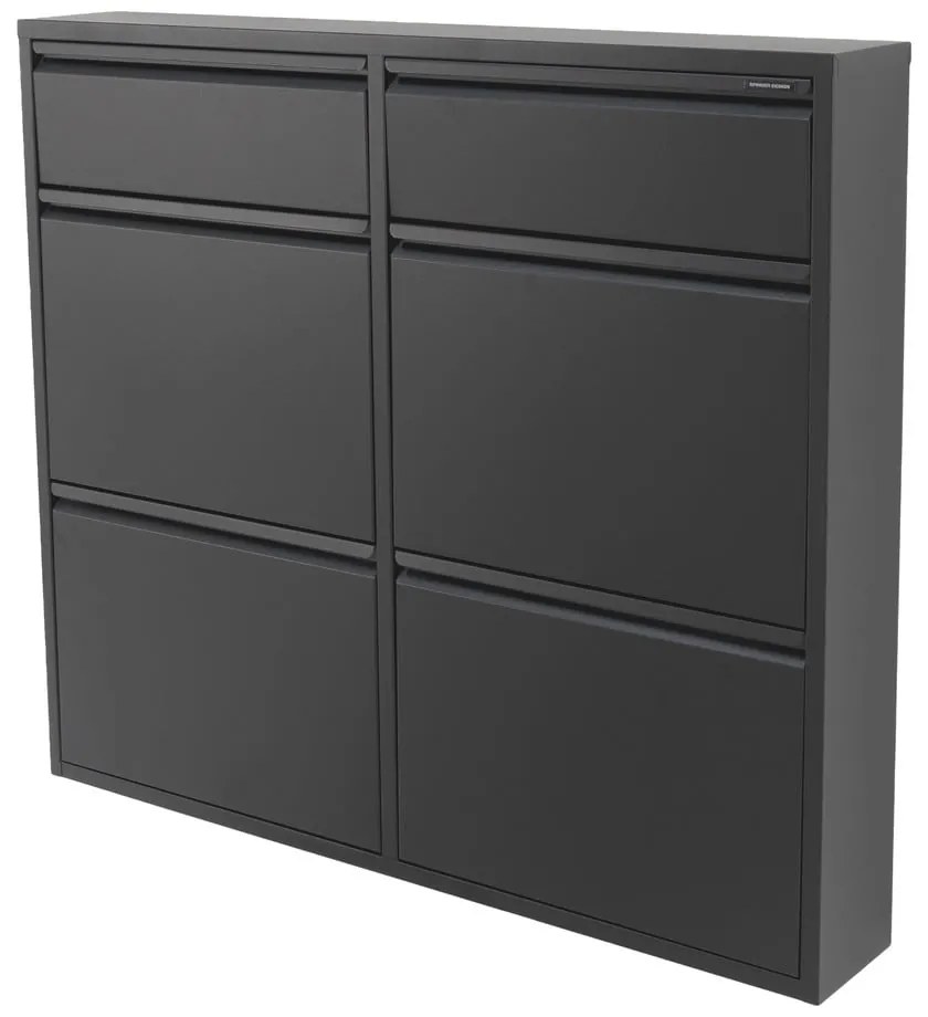 Czarna metalowa uchylna szafka na buty 98x86x15 cm Billy – Spinder Design