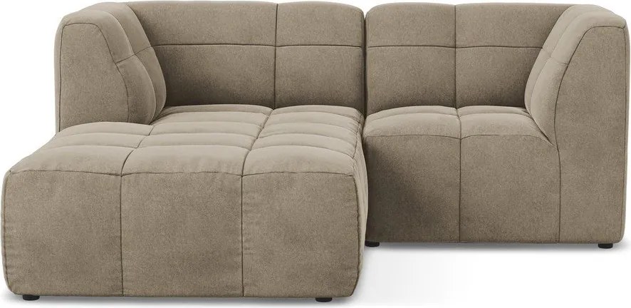 Brązowy aksamitny narożnik (lewostronny/z szezlongiem) Aloha – Makamii