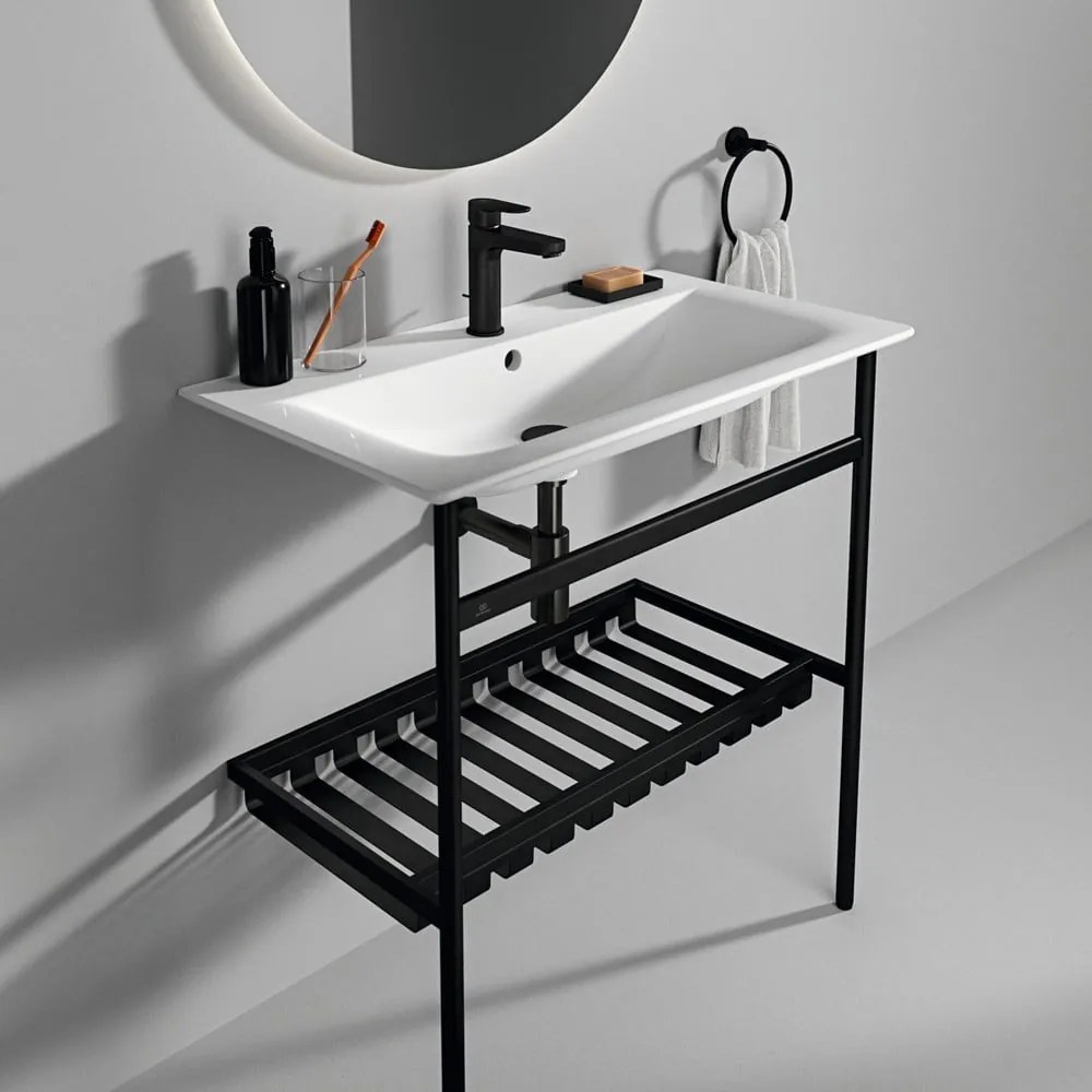 Czarny metalowy stelaż pod umywalkę 76x84 cm Conca – Ideal Standard