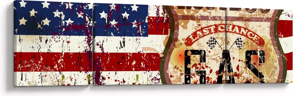 Obraz - Vintage flaga (170x50 cm)