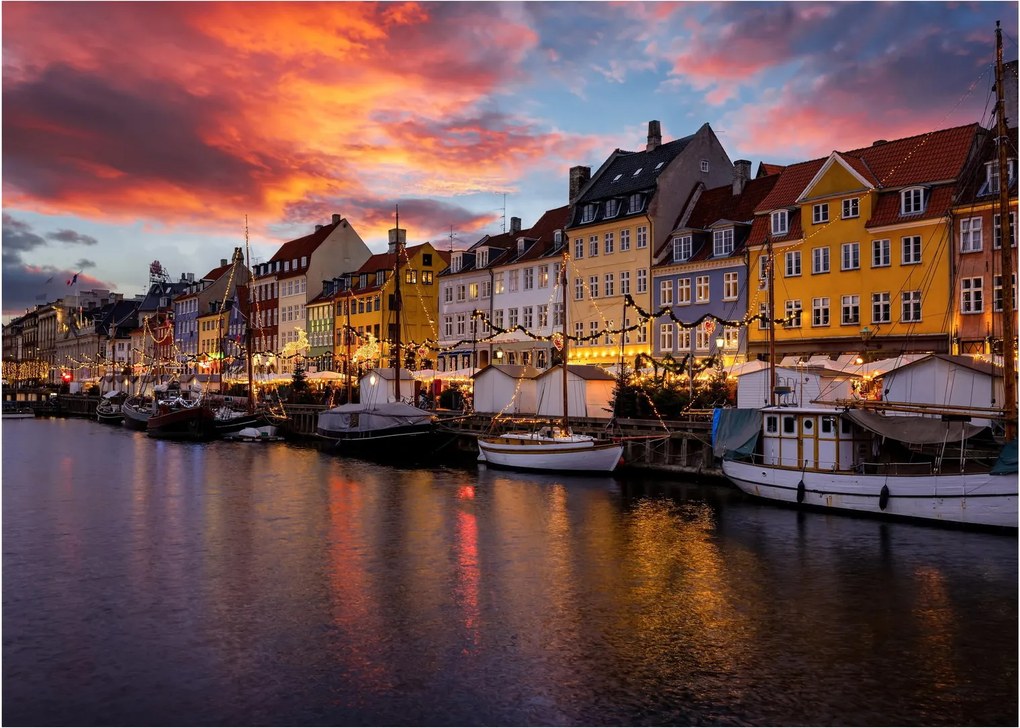 Obraz na szkle - Nyhavn, Kopenhaga (70x50 cm)