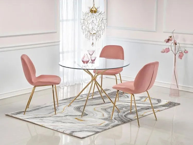 Popielate tapicerowane krzesło w stylu glamour - Salto