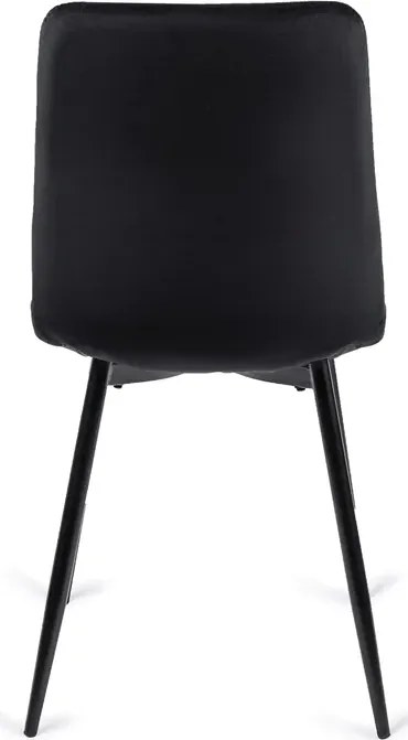 Zestaw Stół Rozkładany SAMER 120-160 cm Dąb/Czarny i 4 Krzesła Tapicerowane PERU Czarne