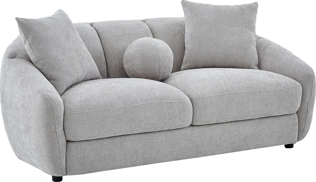 Kanapa 2-osobowa z tkaniny teksturowanej w kolorze  z jasnoszarym NAFEKI