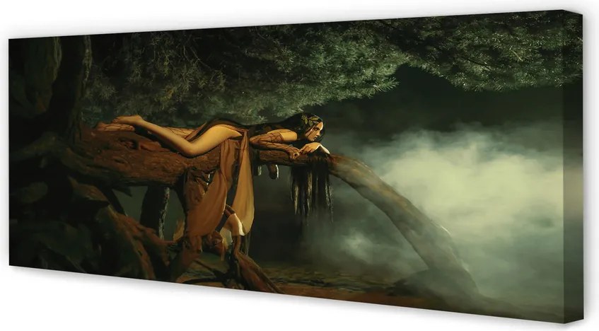 Duży obraz na płótnie Kobieta-Drzewo w Chmurach