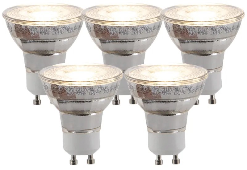 Zestaw 5 żarówek LED GU10 z 3-stopniowym ściemniaczem 5W 260lm 2700K