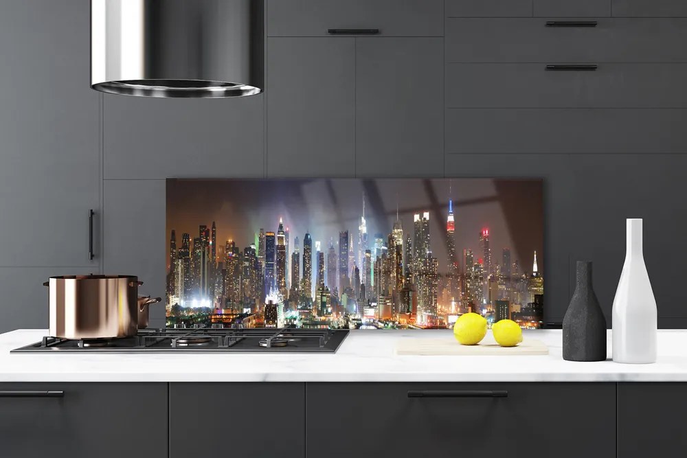 Panel Szklany Światła Nocnego Nowego Jorku