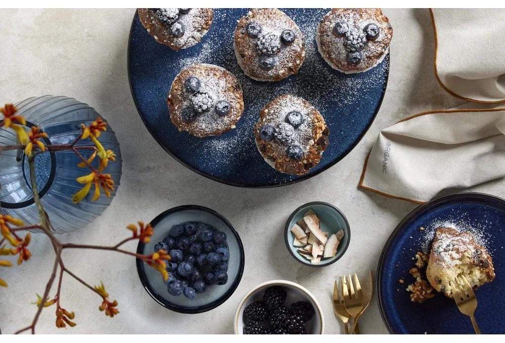 Czarno-niebieski kamionkowy talerz deserowy ø 21 cm Gastro Dark Blue/Black – Bitz