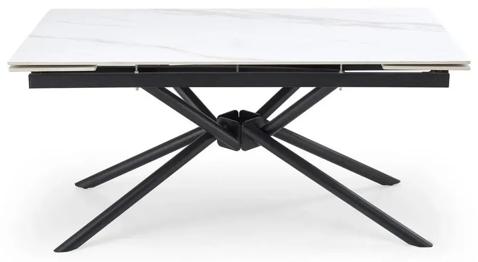 Stół rozkładany VITORINO 160(220)x90 biały marmur HALMAR