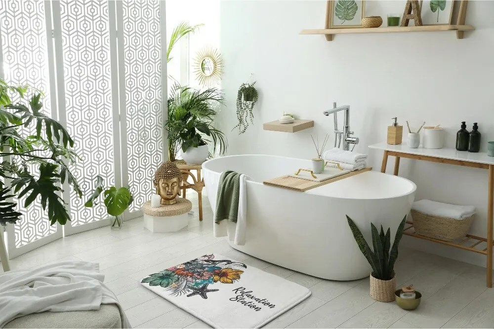 Dywanik pod prysznic Dywanik pod prysznic Ptaki Kwiaty