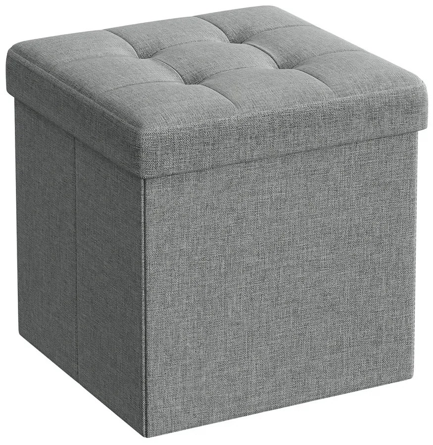 Jasnoszara Kwadratowa Pufa Ze Schowkiem L4-H46