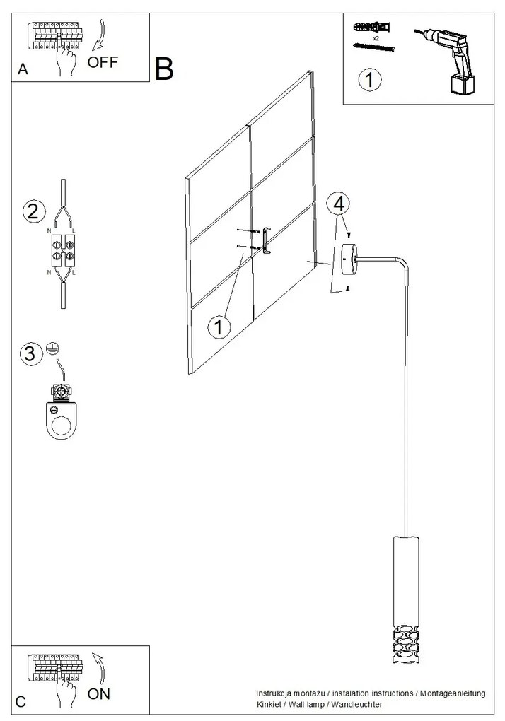 Kinkiet LIRO biały zwisający SOLLUX  LIGHTING