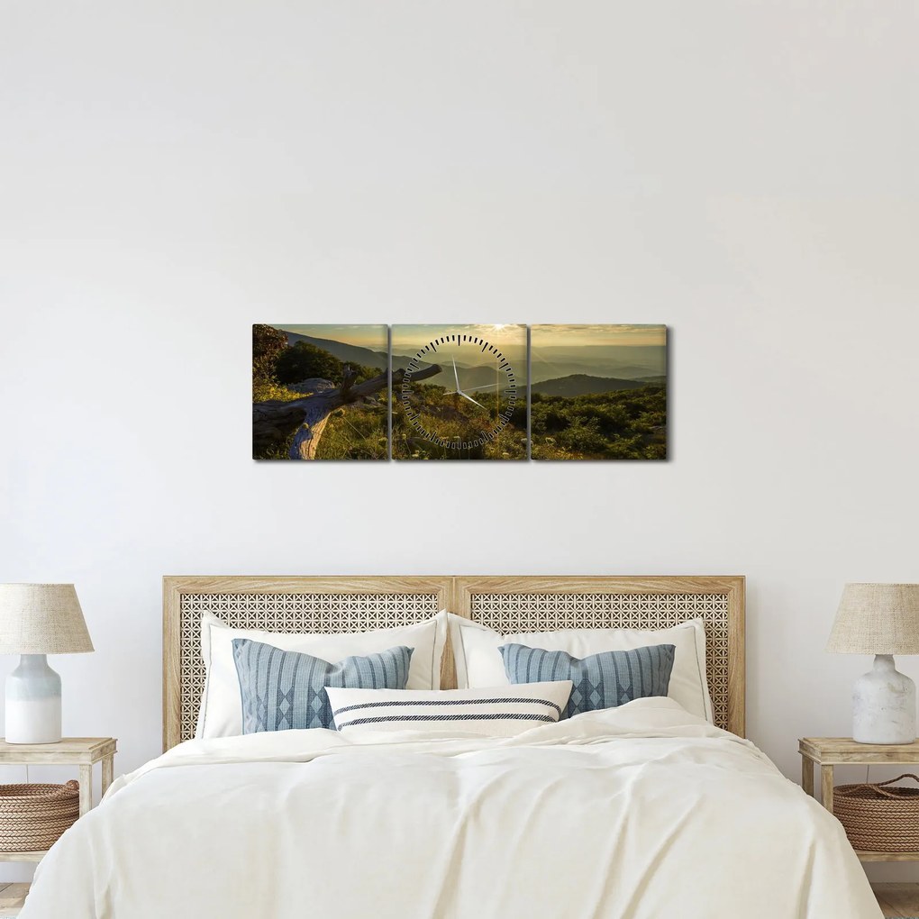 Obraz - Widok na otoczenie (z zegarem) (90x30 cm)
