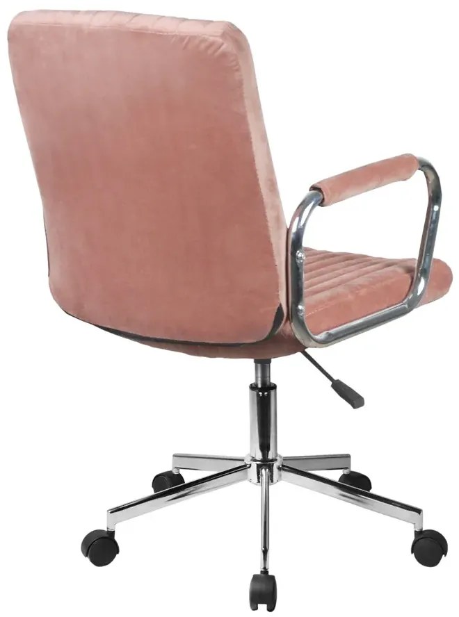 Różowy welurowy fotel do biurka G7-T32