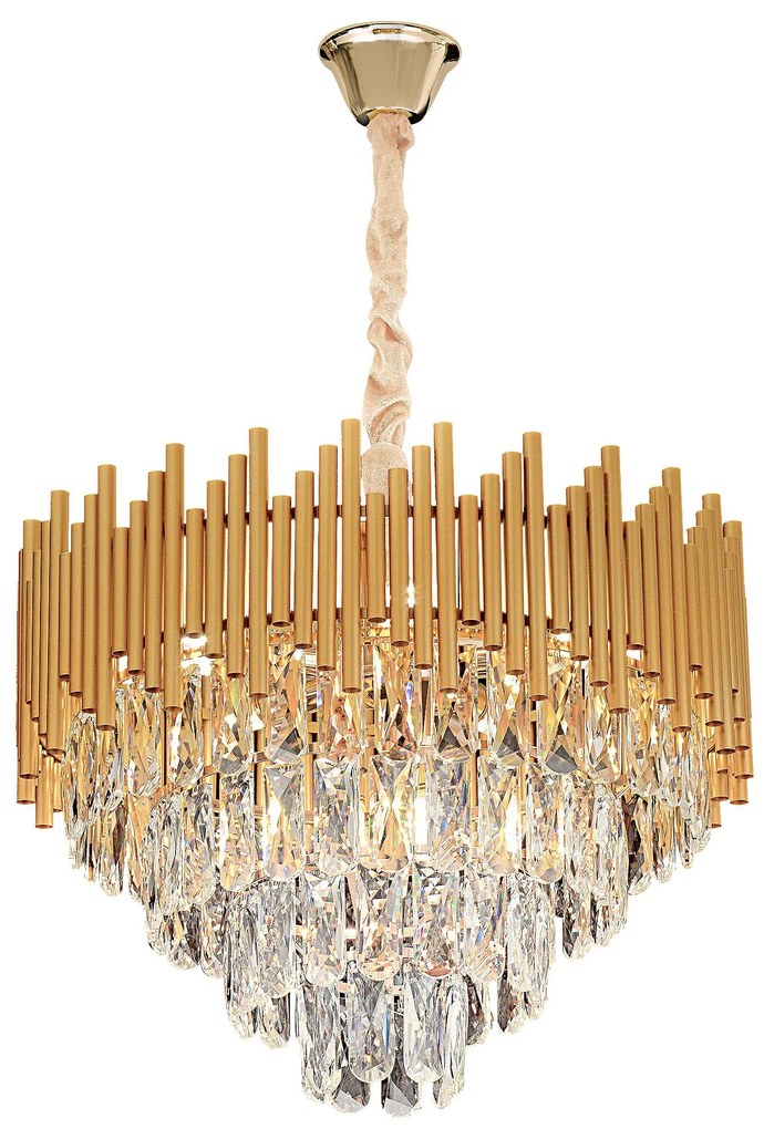 Lampa Wisząca z Kryształami G062-CP 50CM ZŁOTA